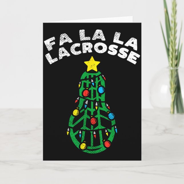 Cartão Fa La Lacrosse Funny Christmas Lax Player Goalie T (Frente)