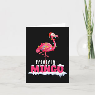 Cartão Fa La Mingo Flamingo Natal Bonito Chapéu Vermelho 