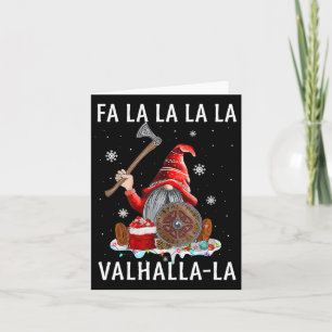 Cartão Fa La Valhalla Xmas Gnome Beard Viking Arma C