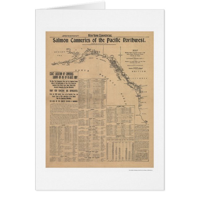 Cartão Fábricas de conservas Salmon do noroeste pacífico (Frente)