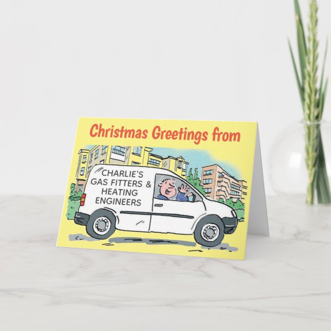 Cartão Fábricas de gás para aquecimento Engenheiros comer (Frente)