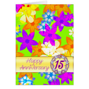 Cartão Fabuloso 15 de flores para um casal
