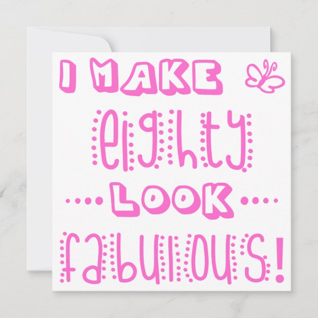 Cartão Fabuloso 80 Birthday (Frente)