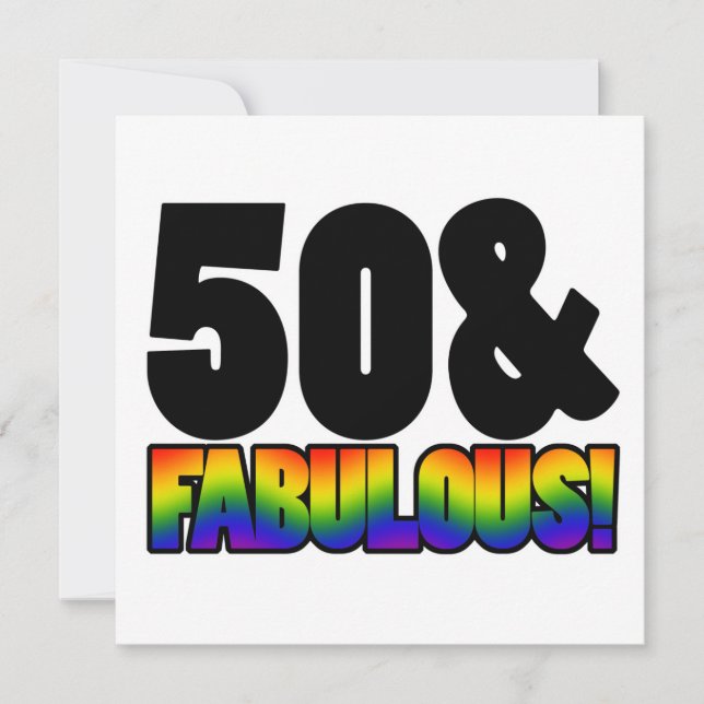 Cartão Fabuloso Gay 50º aniversário (Frente)