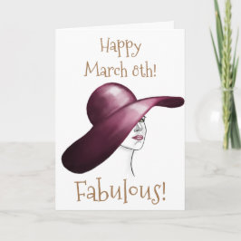 Cartão Fabuloso! Mulher Elegante com o Chapéu Feliz 8 de