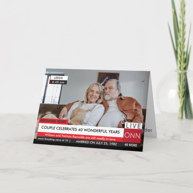 Cartão Fabuloso Notícias da TV do 40º aniversário (Frente)