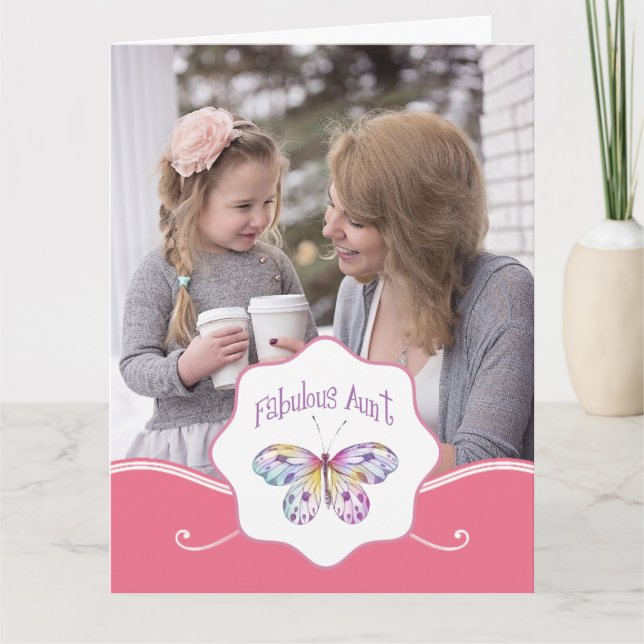 Cartão Fabulous Aunt Butterfly Gift Ideas (Frente)