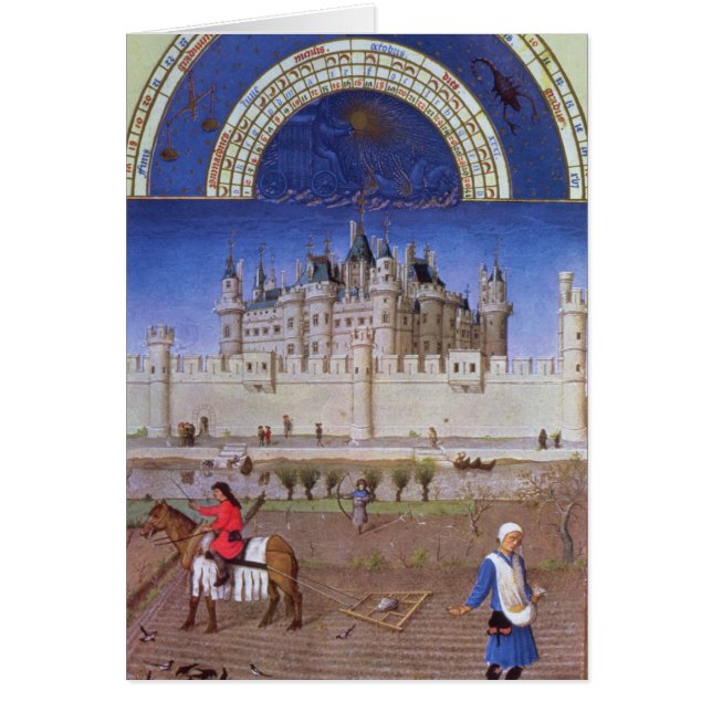 Cartão Fac-símile de outubro: semeando a grão do inverno (Frente)