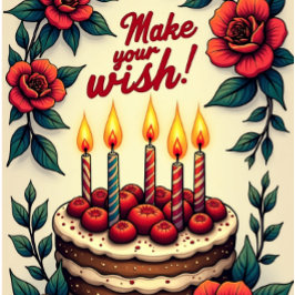 Cartão Faça com que a Fada de Aniversário do Seu Desejo s