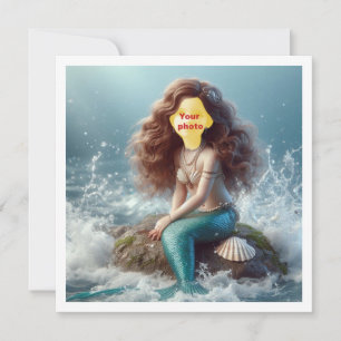 Cartão Faça da minha criança uma princesa sereia, sereia
