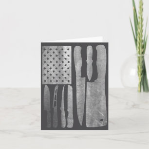 Cartão Faca de Chef Engraçada Design Bandeira Americana P
