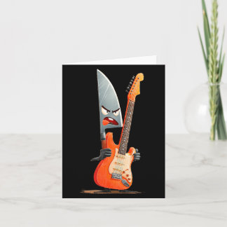 Cartão Faca de cozinha engraçada com fantasia de guitarra