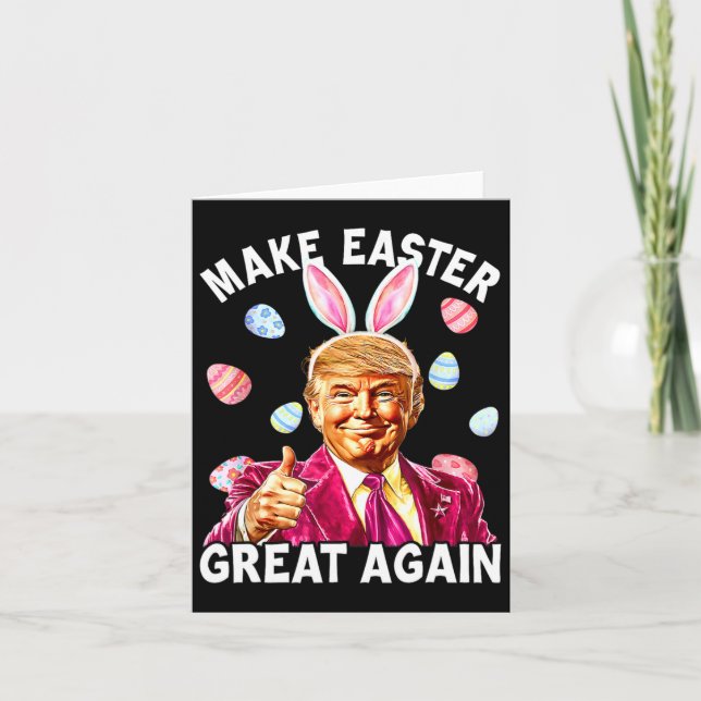 Cartão Faça Excelente De Páscoa Novamente Ovos De Caça De (Frente)