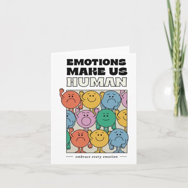 Cartão Faça-nos uma citação positiva da saúde mental retr (Frente)