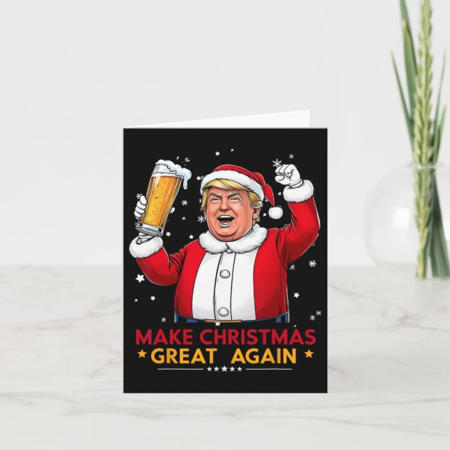 Cartão Faça o Excelente de Natal de novo Trump American F (Frente)