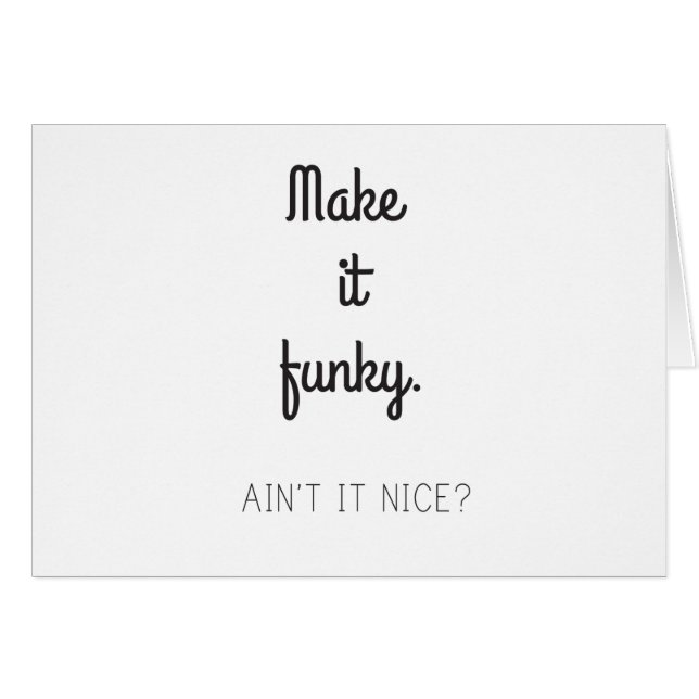 Cartão Faça-o Funky (Frente Horizontal)