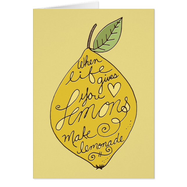 Cartão Faça o limão da limonada (Frente)