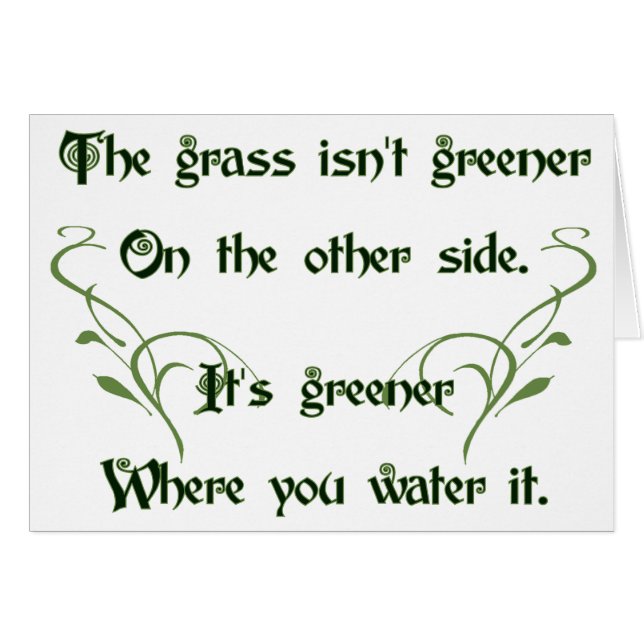 Cartão Faça o mais verde de grama (Frente Horizontal)