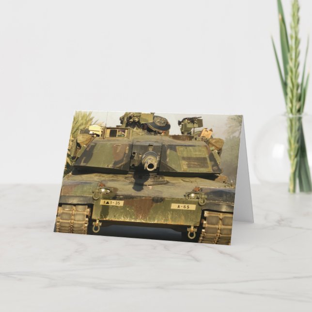 Cartão Faça o meu dia M1A1Abrams MBT (Frente)