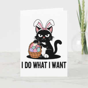 Cartão Faça O Que Eu Quero Vintage Gato Preto Engraçado G