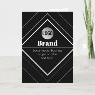 Cartão Faça o Upload do Seu Logotipo e Design de Texto Pe