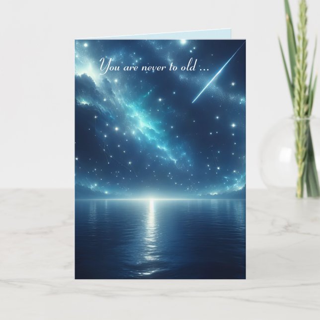 Cartão Faça Um Desejo Em Um Aniversário De Estrela (Frente)