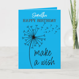 Cartão Faça um relógio de Dandelion.Cartão de aniversário