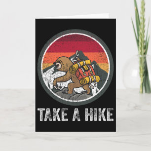 Cartão Faça Uma Caminhada Retro Hiker Sloth Caminhada Tre