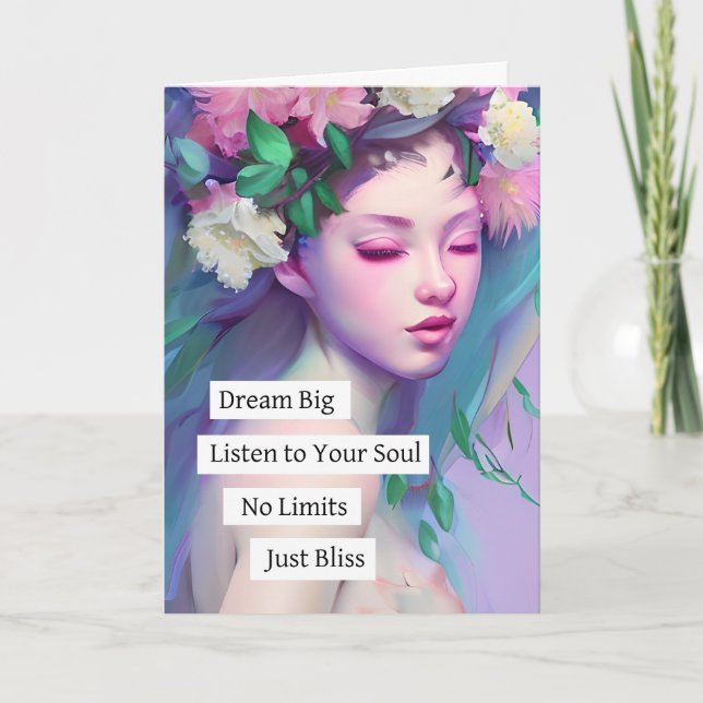 Cartão Faça uma citação grande e inspiradora para a filha (Frente)