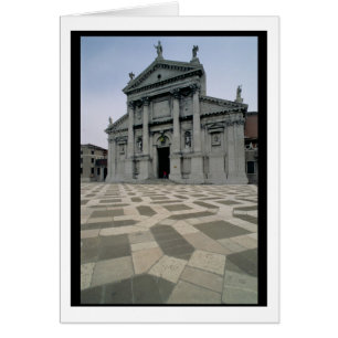 Cartão Facade da igreja, construída 1564-80, fachada feit