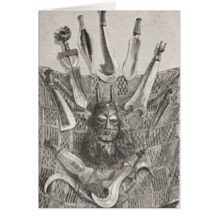 Cartão Facas, máscara e esteira de Congo superior