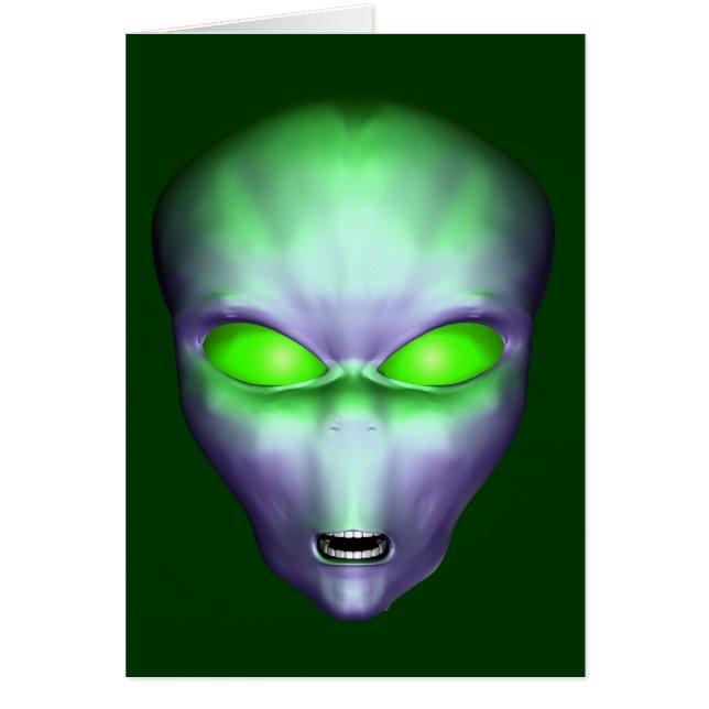 Cartão Face Alienígena Verde (Frente)