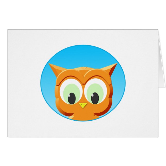 Cartão Face De Uma Pequena Coruja (Frente Horizontal)