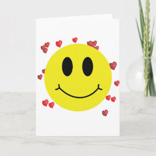 Cartão Face with Red Hearts