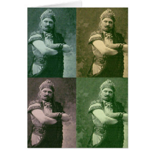 Cartão faces da cara maluca da ópera francesa de 1909