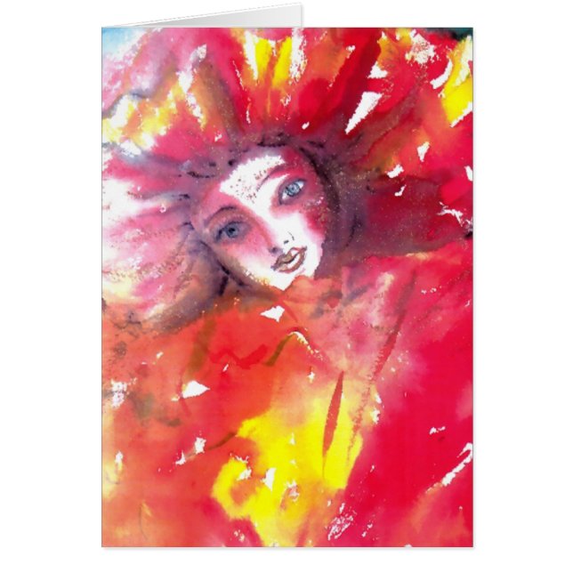 CARTÃO FACES DE MASCARADA VENETINA - MÁSCARA EM VERMELHO (Frente)