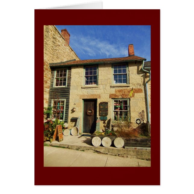 Cartão Fachada de Artican do carvalho da pradaria com (Frente)