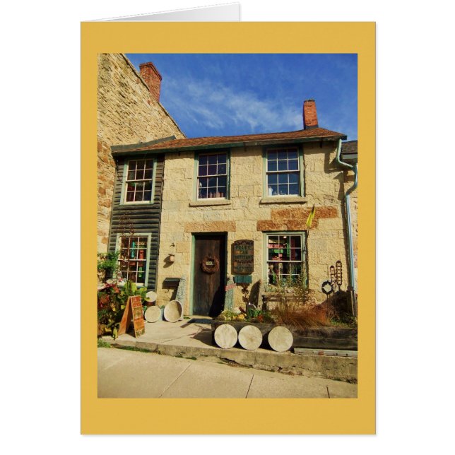 Cartão Fachada de Artican do carvalho da pradaria com (Frente)