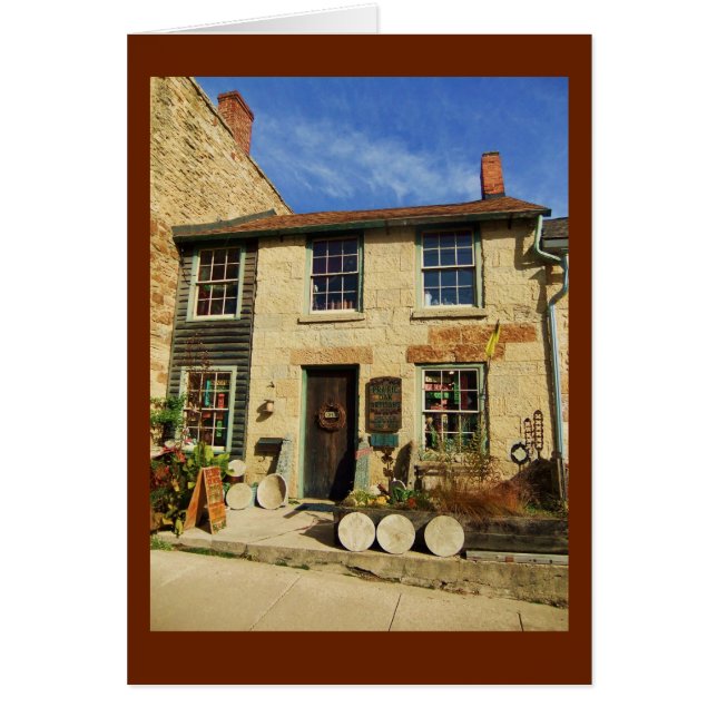 Cartão Fachada de Artican do carvalho da pradaria com (Frente)