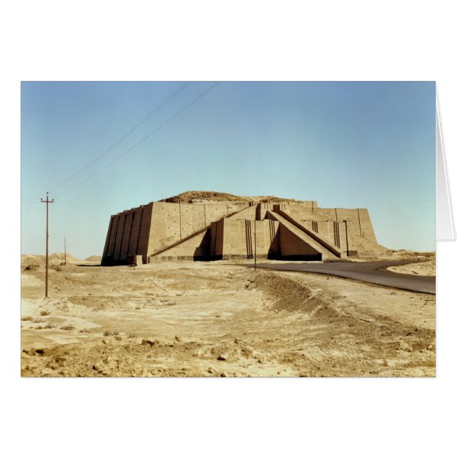 Cartão fachada nordeste do ziggurat, c.2100 BC (Frente Horizontal)