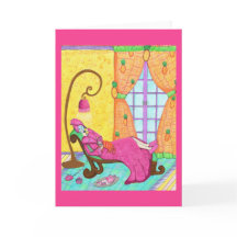 Facial Spa Day Greeting Card with Cat