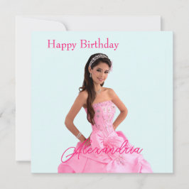 Cartão Fácil upload de fotos e adição de nome Feliz anive