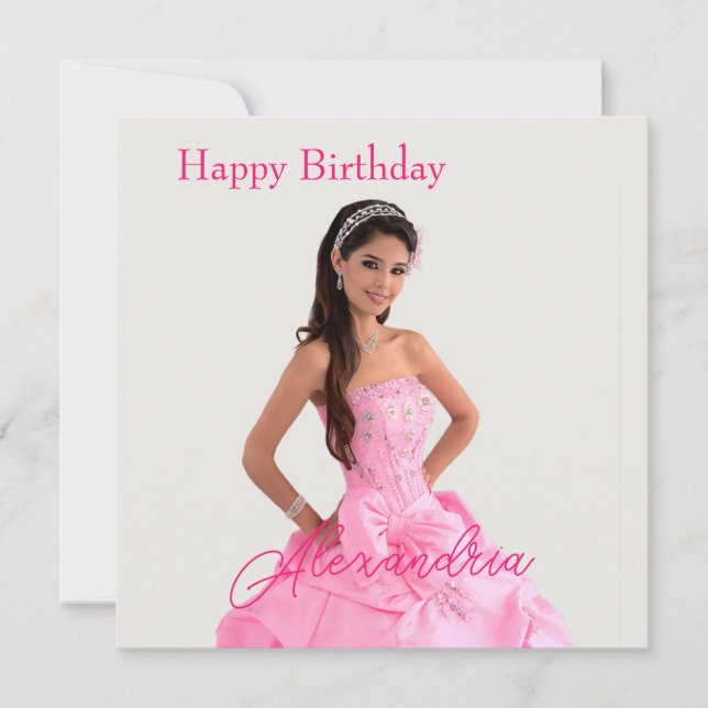 Cartão Fácil upload de fotos e adição de nome Feliz anive (Frente)