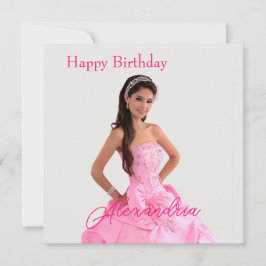 Cartão Fácil upload de fotos e adição de nome Feliz anive