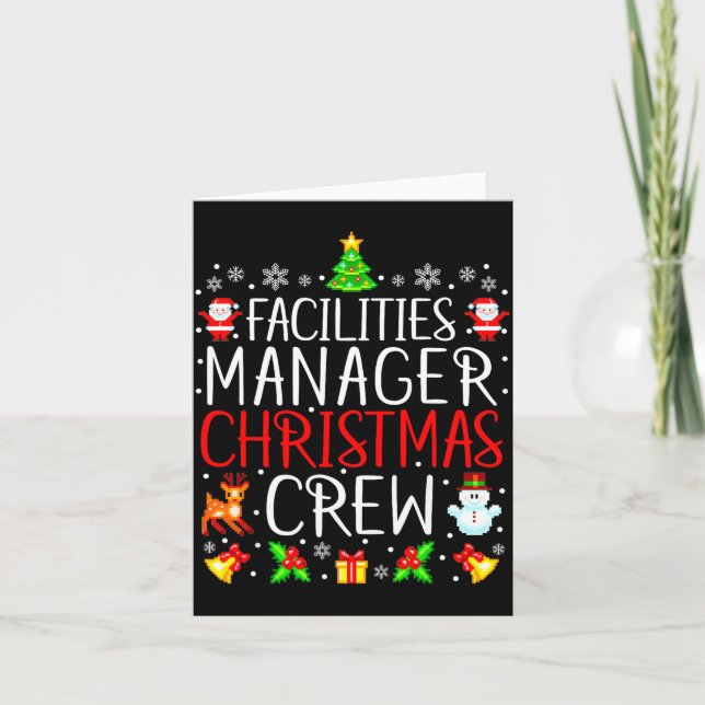 Cartão Facilities Manager Christmas Crew Matching Xmas  (Frente)