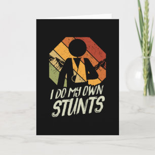 Cartão Faço minhas próprias acrobacias, acidente desporti