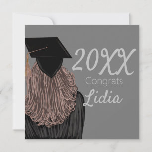 Cartão Faculdade de Graduação Garota de Ensino Médio Grad