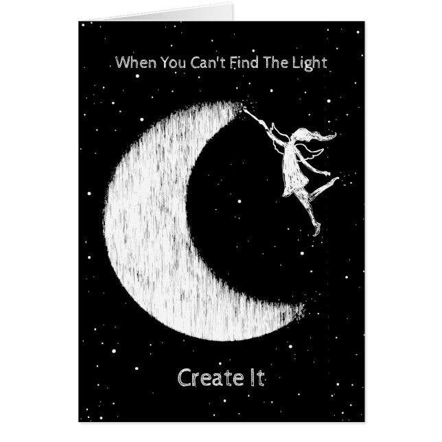 Cartão Fada da arte: Pinte a lua - criar a luz (Frente)