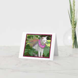 Cartão Fada de Gato com Notecard de Necklace Pansy