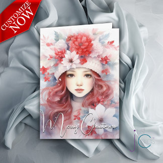 Cartão Fada de Natal das Flores